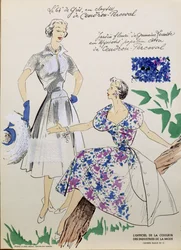 Croquis et échantillons de tissu, de 